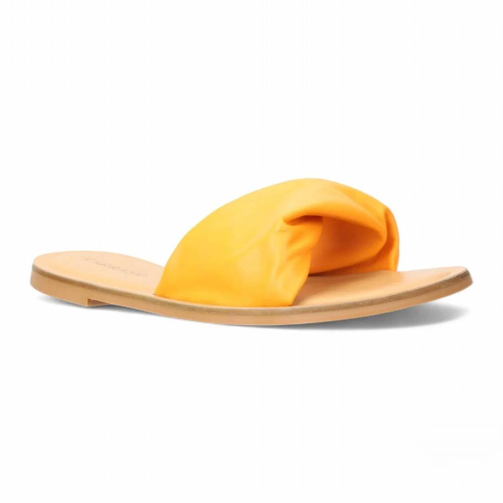 NEW CARRANO women's diana leather slide sandal in tangerine